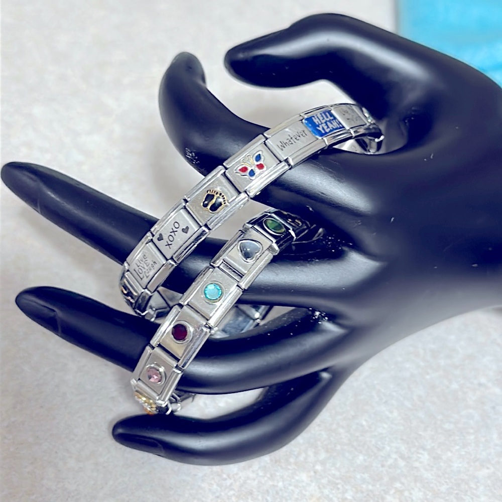 Silver Tone Stretch Charm Bracelets